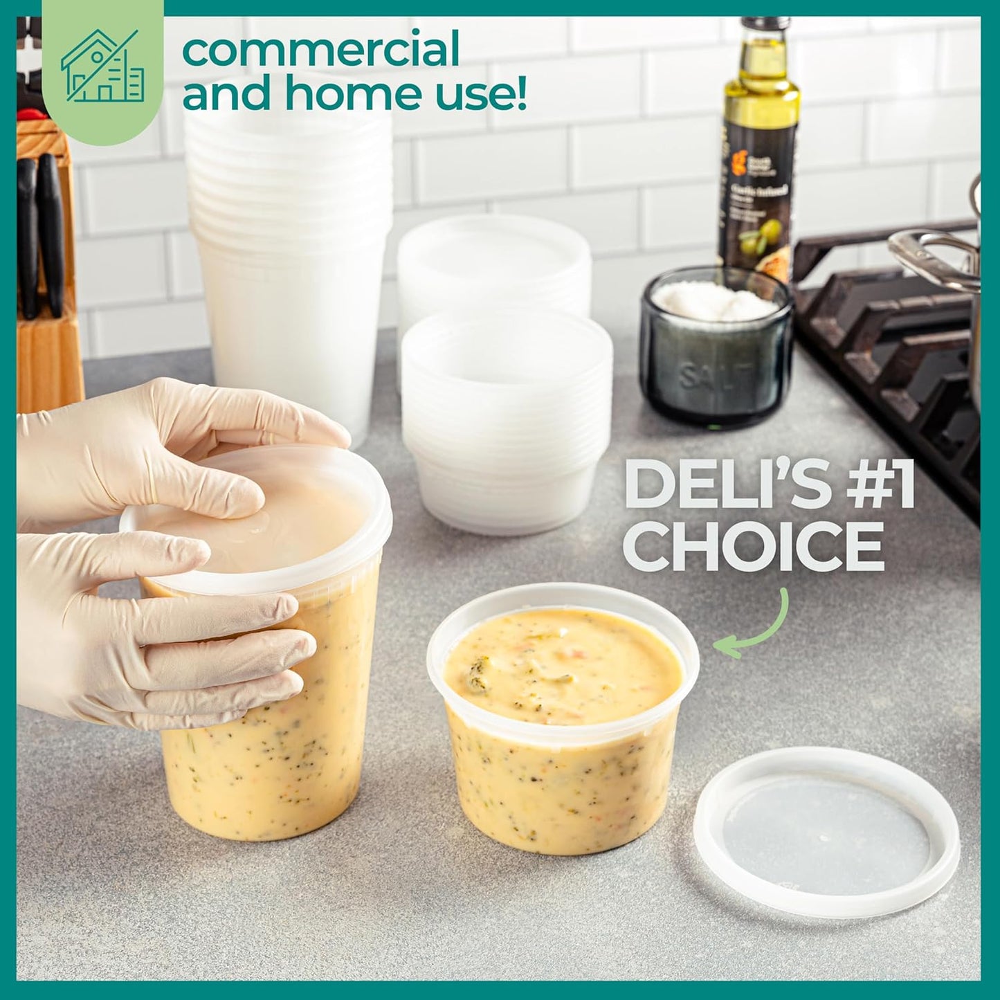 Deli Food Storage Containers with Lids - (48 Sets) 24-32 Oz Quart Size & 24-16 Oz Pint Size Plastic Airtight Takeout Meal Prep Storage, Bpa-Free, Dishwasher, Microwave Safe