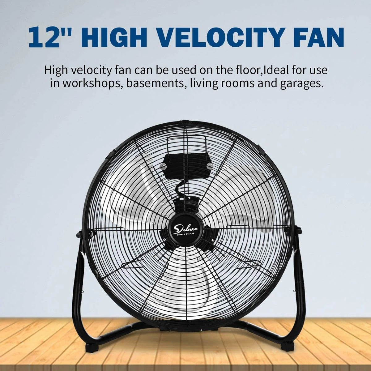 12" High Velocity 3-Speed Heavy Duty Floor Fan