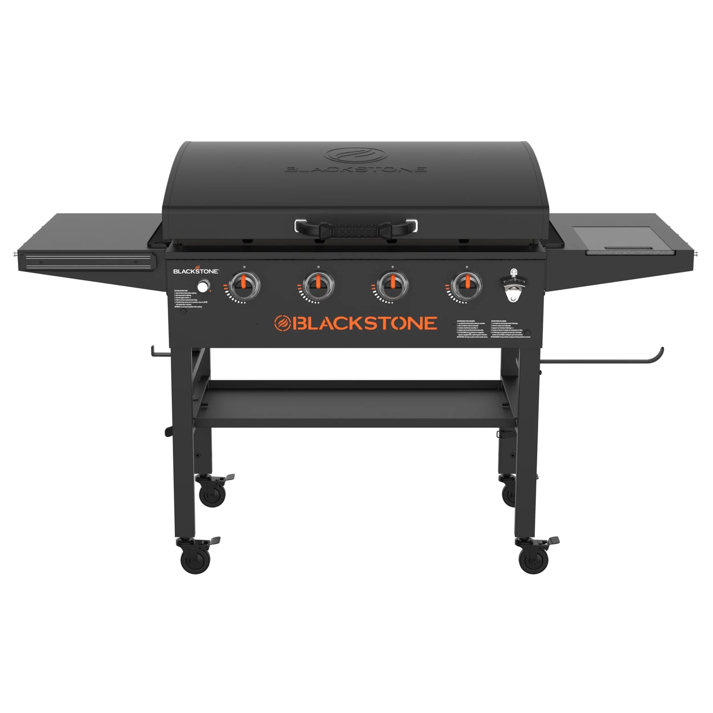 Original Outdoor Griddle, 36 Inch 4-Burner Flat Top Grill with Hood, Black