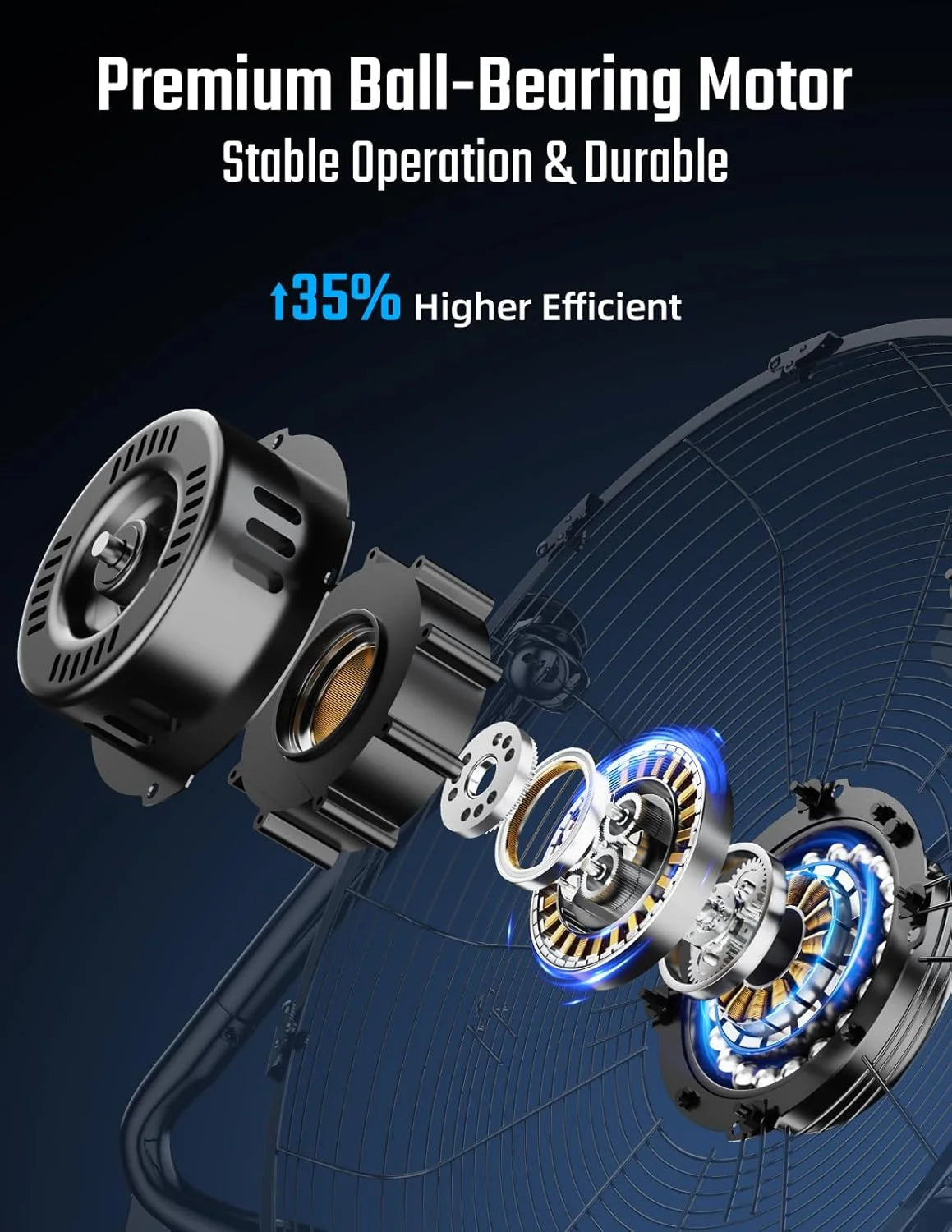 12" High Velocity 3-Speed Heavy Duty Floor Fan