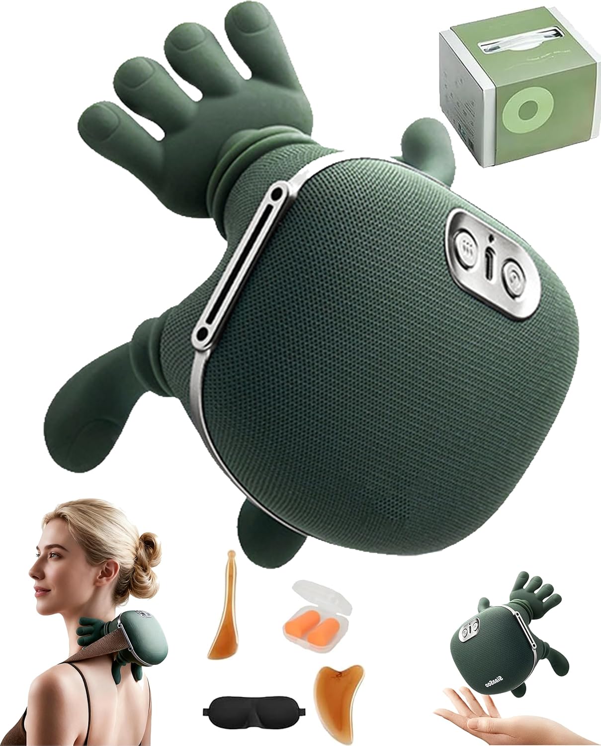 TheraPalm Heated Neck Massager – 4D Deep Kneading Pain Relief