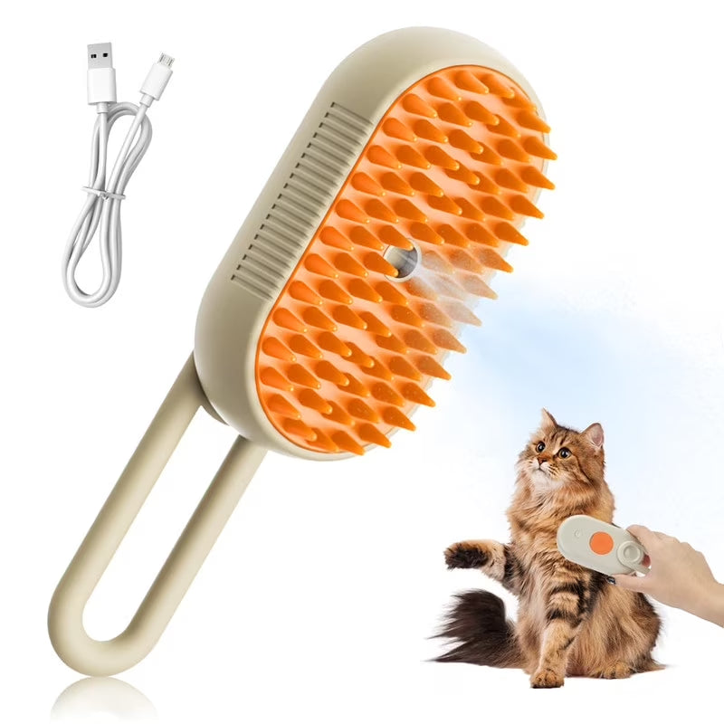 Cat Steam Brush for Shedding New Cat Grooming Brush with Steam, Rechargeable Steam Pet Brush for Dogs and Cat,Anti-Static Steam Pet Brush,Massage, Cleaning, Shedding & Combing All in One