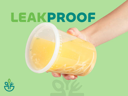 Deli Food Storage Containers with Lids - (48 Sets) 24-32 Oz Quart Size & 24-16 Oz Pint Size Plastic Airtight Takeout Meal Prep Storage, Bpa-Free, Dishwasher, Microwave Safe