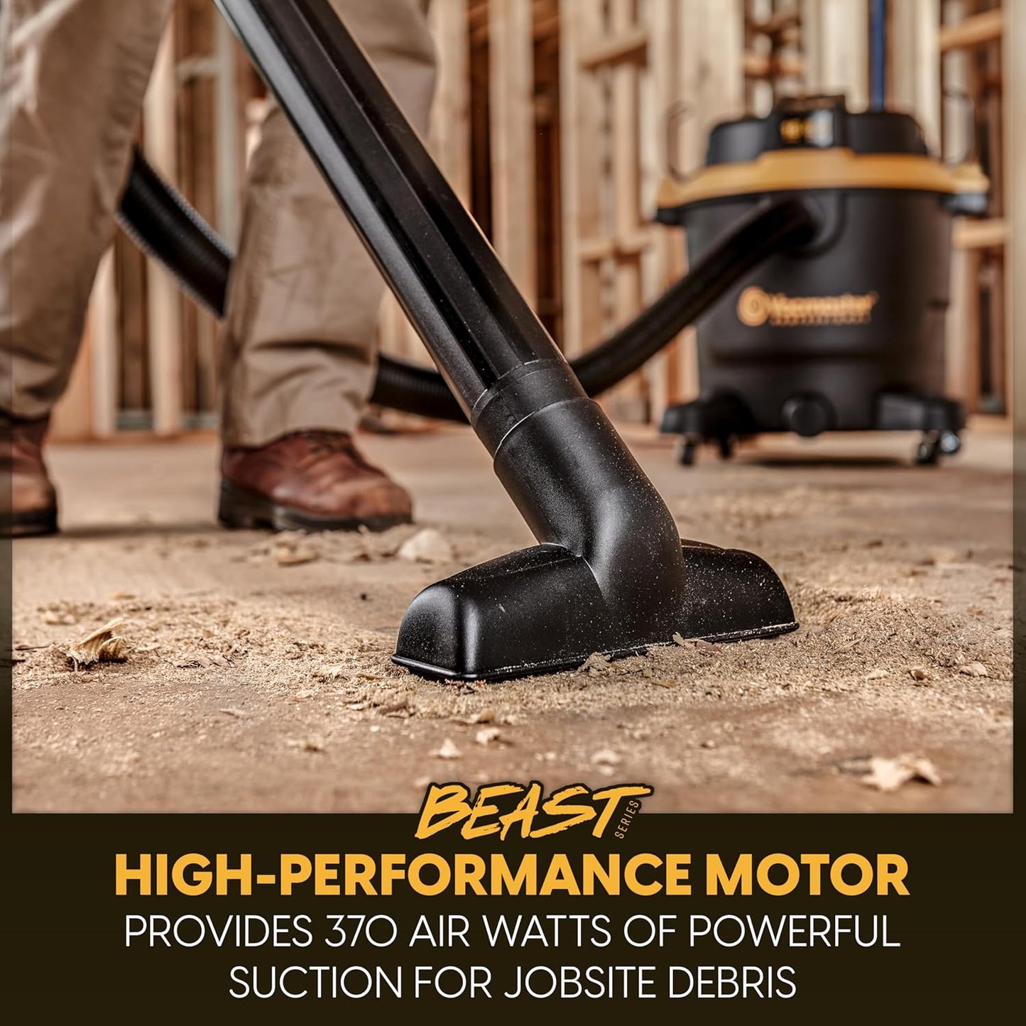 Professional - Professional Wet/Dry Vac, 12 Gallon, Beast Series, 5.5 HP 2-1/2" Hose (VJH1211PF0201) , Black