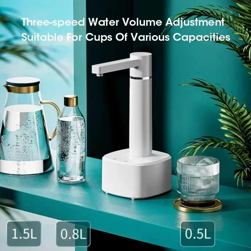 3-Gear Electric Water Gallon Bottle Automatic Water Dispenser USB Pump Dispenser Water Bucket Suction Device, Desktop Water Pump