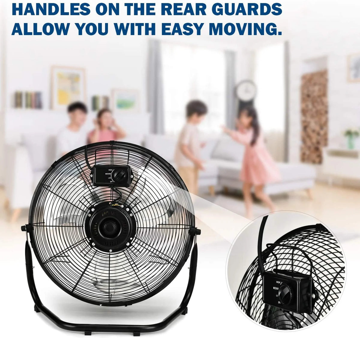 12" High Velocity 3-Speed Heavy Duty Floor Fan
